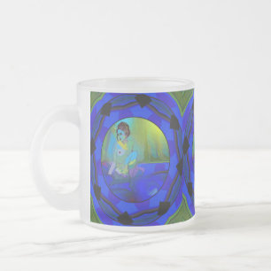 Taza De Cristal Esmerilado Mugre escarcha con arte original