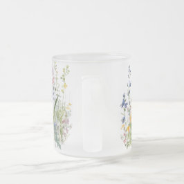 Taza De Cristal Esmerilado Mugre escarcha floral