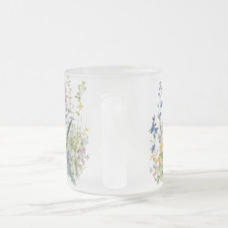 Taza De Cristal Esmerilado Mugre escarcha floral