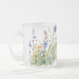 Taza De Cristal Esmerilado Mugre escarcha floral