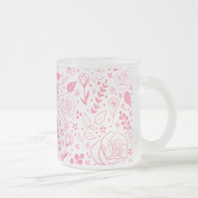 Taza De Cristal Esmerilado Mugre escarcha floral (Derecha)