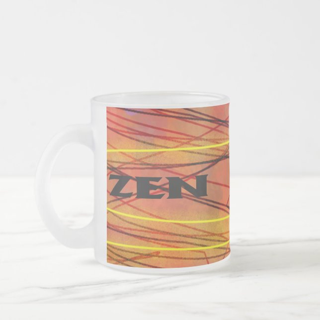 Taza De Cristal Esmerilado Mugre helada de alambre negro Zen (Izquierda)