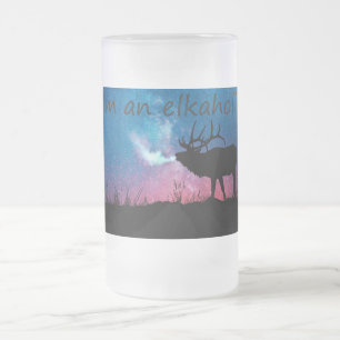 Taza De Cristal Esmerilado Mugre helada Elkaholic