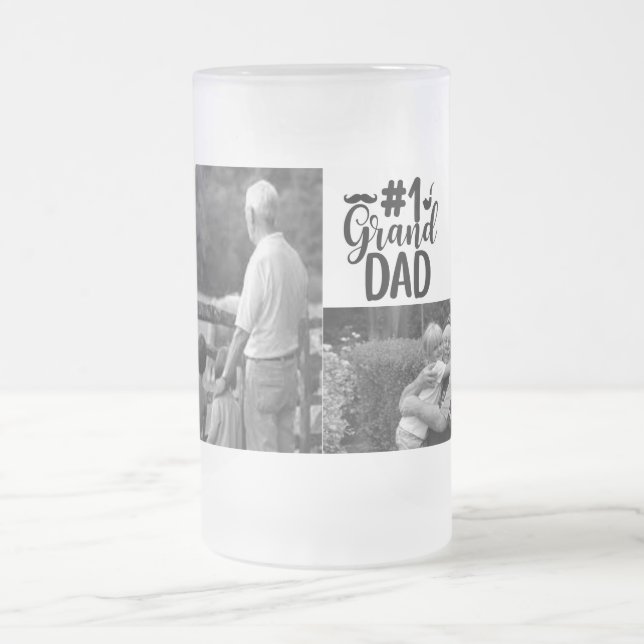 Taza De Cristal Esmerilado Mugre helada personalizada #1 de Gran Padre (Centro)