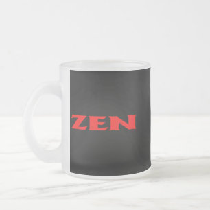 Taza De Cristal Esmerilado Mugre negra de helecho rojo
