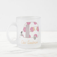 Mugs de arte de caravanas retro personalizados