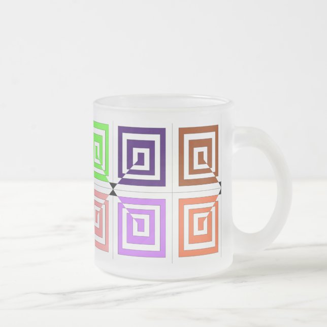 Taza De Cristal Esmerilado Mugs de espirales cuadradas (Derecha)