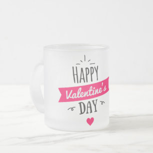 Taza De Cristal Esmerilado Mugs El día de San Valentín personalizados