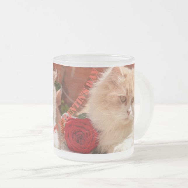 Taza De Cristal Esmerilado Mugs felices del Día de San Valentín (Anverso derecho)
