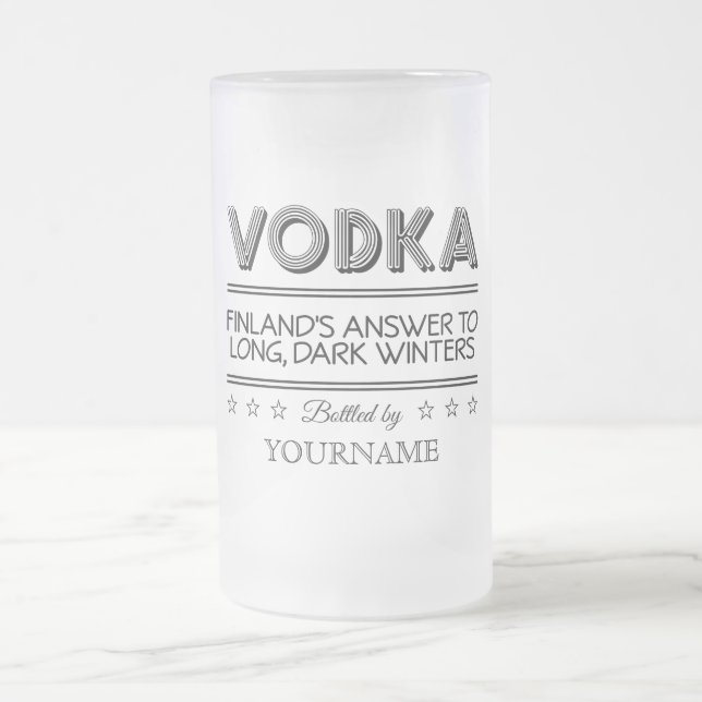 Taza De Cristal Esmerilado Mugs personalizados de VODKA (Centro)