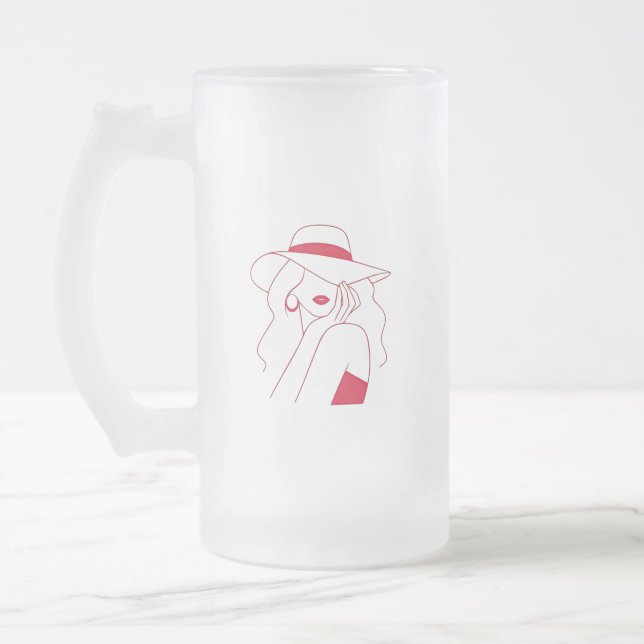 Taza De Cristal Esmerilado Mujer (Izquierda)