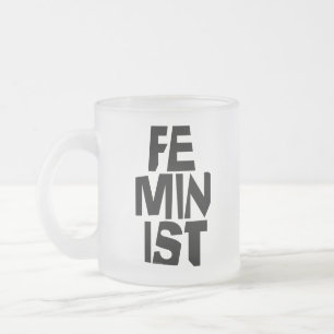 Taza De Cristal Esmerilado Mujer igual imitación del chica femenino feminista
