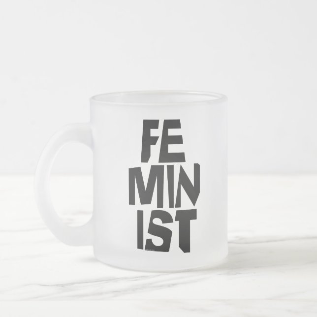 Taza De Cristal Esmerilado Mujer igual imitación del chica femenino feminista (Izquierda)