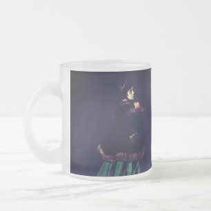 Taza De Cristal Esmerilado Mujer Monet con vestido verde