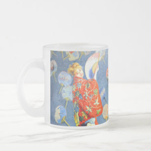 Taza De Cristal Esmerilado Mujer Monet en traje japonés