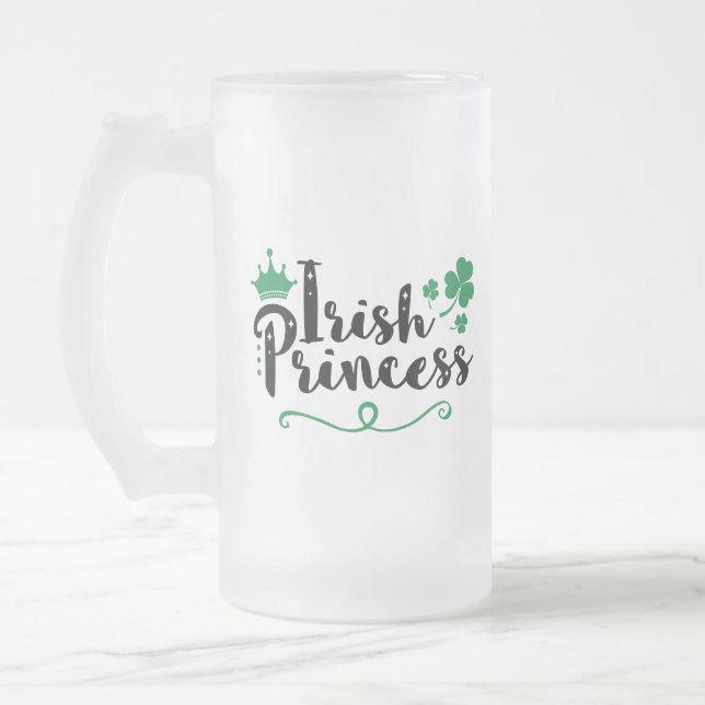 Taza De Cristal Esmerilado Mujeres princesas irlandesas sembraron el guión de (Izquierda)