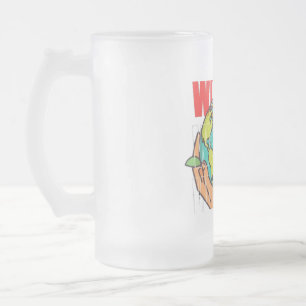 Taza De Cristal Esmerilado Mundo – Diseño de Globo de Aventura de Viaje