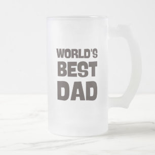 Taza De Cristal Esmerilado mundo mejor papá padre gracioso