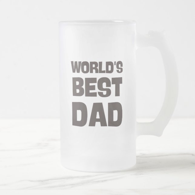 Taza De Cristal Esmerilado mundo mejor papá padre gracioso (Derecha)
