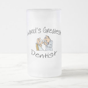 Taza De Cristal Esmerilado Mundos del dentista más grandes