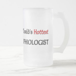 Taza De Cristal Esmerilado Mundos el Ophiologist más caliente