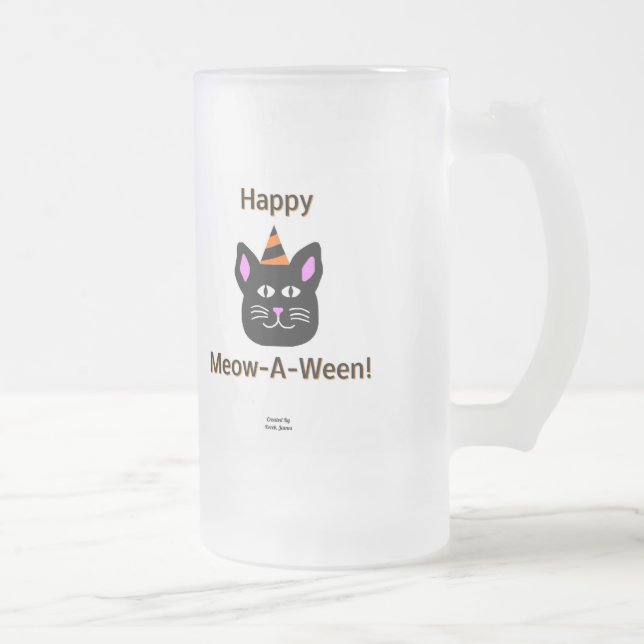 Taza De Cristal Esmerilado Muñeca de vidrio escarcha grande de gato negro de  (Derecha)