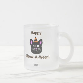 Taza De Cristal Esmerilado Muñeca de vidrio escarcha pequeña de gato negro de