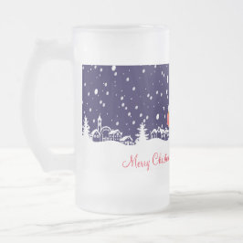 Taza De Cristal Esmerilado Muñeco de nieve