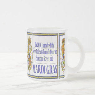 Taza De Cristal Esmerilado Mural de Mardi Gras