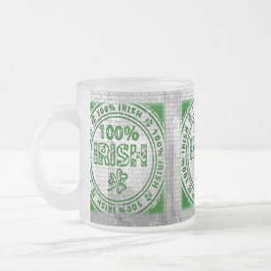 Taza De Cristal Esmerilado Muro de graffiti 100% irlandés