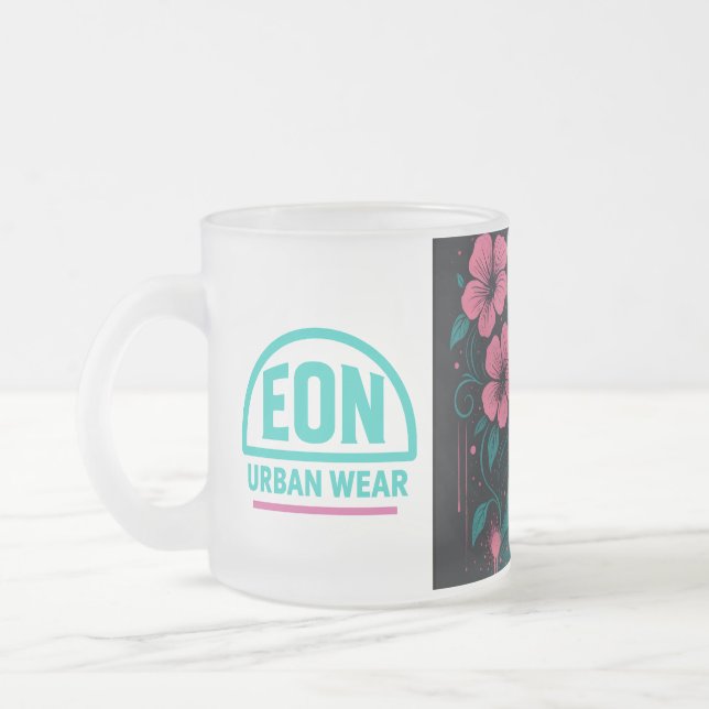 TAZA DE CRISTAL ESMERILADO MUSA FLORAL (Izquierda)