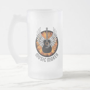 Taza De Cristal Esmerilado Music Maker (guitarrista)