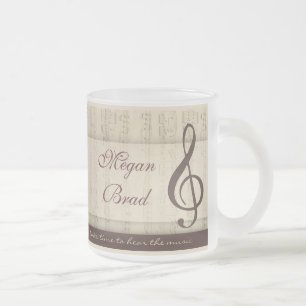 Taza De Cristal Esmerilado Músicos en amor