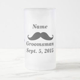 Taza De Cristal Esmerilado Mustache groomsman y tazón de vidrio con sombrero 