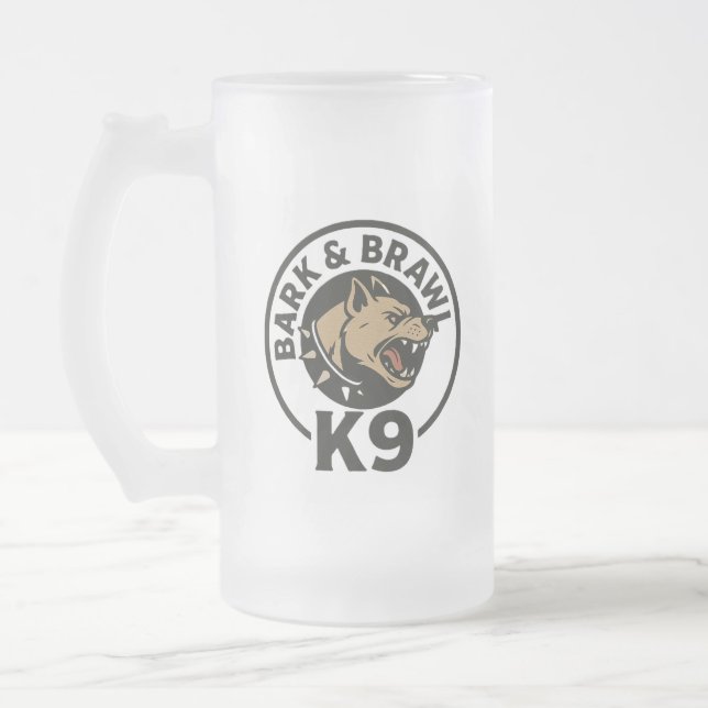 Taza De Cristal Esmerilado My Treats My House Beer Mug (Izquierda)