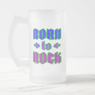 Taza De Cristal Esmerilado Nacido en el rock, música rock
