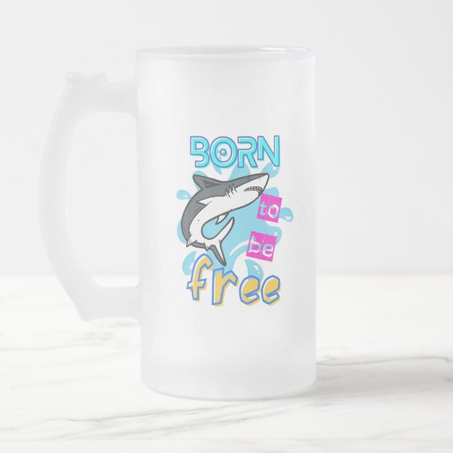 TAZA DE CRISTAL ESMERILADO NACIDO PARA SER LIBRE (Izquierda)