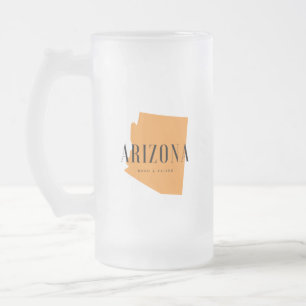 Taza De Cristal Esmerilado Nacido y criado en Arizona