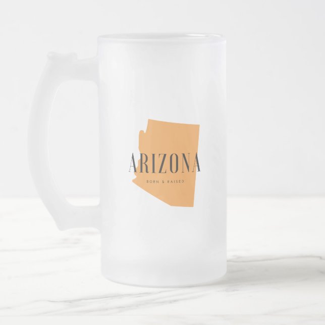 Taza De Cristal Esmerilado Nacido y criado en Arizona (Izquierda)