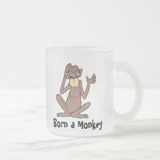 Taza De Cristal Esmerilado Nació un mono