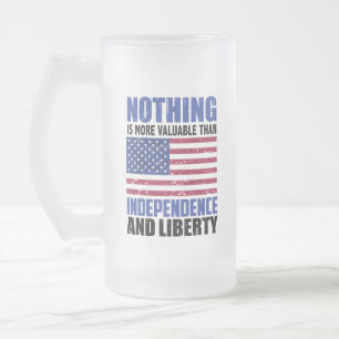 Taza De Cristal Esmerilado Nada es más valioso que la independencia y la flex
