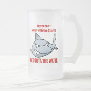 Taza De Cristal Esmerilado Nadada con los tiburones