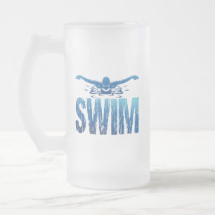 Taza De Cristal Esmerilado Nadar - Nadador Vintage
