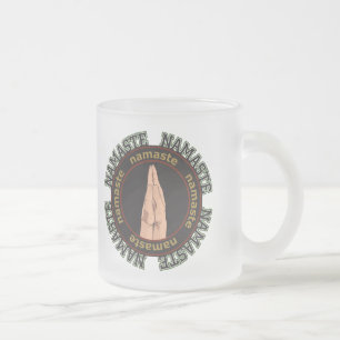 Taza De Cristal Esmerilado Namaste Hands