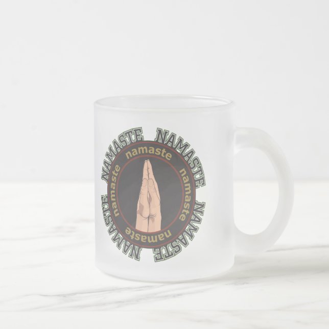 Taza De Cristal Esmerilado Namaste Hands (Derecha)