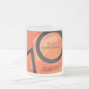Taza De Cristal Esmerilado Naranja 70 Década Cumpleaños
