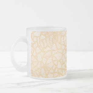Taza De Cristal Esmerilado Naranja aleatorio de hojas de mosaico pálido