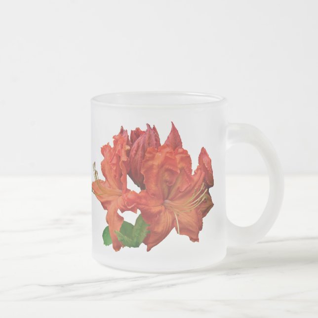 Taza De Cristal Esmerilado Naranja Azalea Blossoms (Derecha)