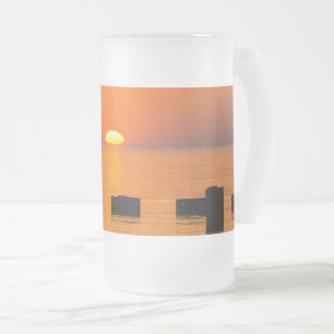 Taza De Cristal Esmerilado Naranja en ascenso Frosted Mug