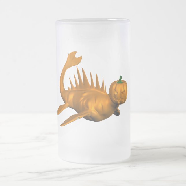 Taza De Cristal Esmerilado Naranja Seadragon (Centro)